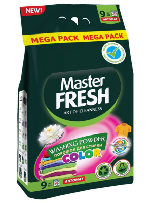 С0007276 Master FRESH БЕСФОСФАТНЫЙ биоразлагаемый порошок для стирки COLOR 9кг С ЭНЗИМАМИ