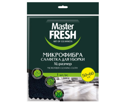 С0008083  Master FRESH МИКРОФИБРА XL-size (для пола) 50*60 см, 1 шт. ЧЕРНАЯ