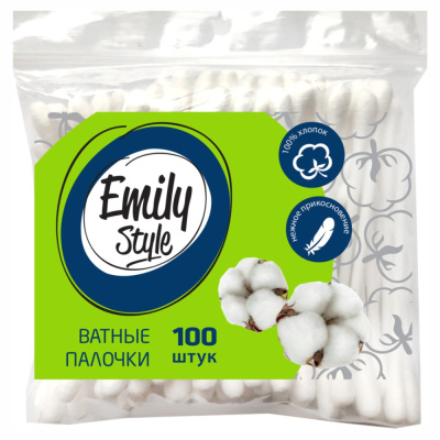 С0007217 Emily Style ватные палочки пакет 100шт с зиплоком(К)