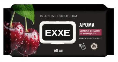 С0008643 EXXE Влажные салфетки Дикая вишня и миндаль, 100 штук