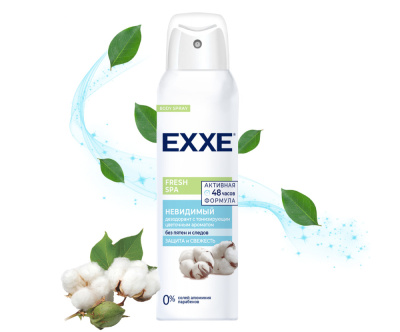 С0007393 EXXE женский дезодорант Fresh SPA Невидимый, 150 мл (спрей))