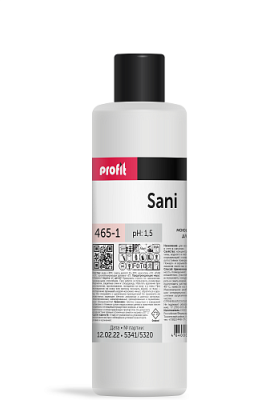 465-1 PROFIT SANI Кислотное жидкое средство для удаления ржавчины и известковых отложений.1л