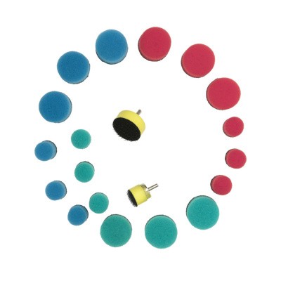 Au-33505 Комплект - Подложки для кругов к гибкому валу + круги - 20 предметов