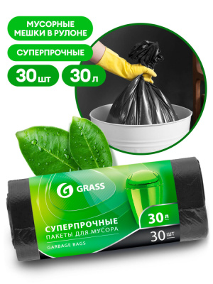 PP-0022 Мешок для мусора ПНД в рулоне 30л. 55*46 10 мкр.(черный)(рул. 30 шт)
