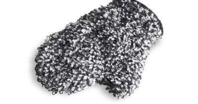 Au-239 Микрофибровая рукавица для химчистки и уборки авто, 26*18 см, цвет черно-белый