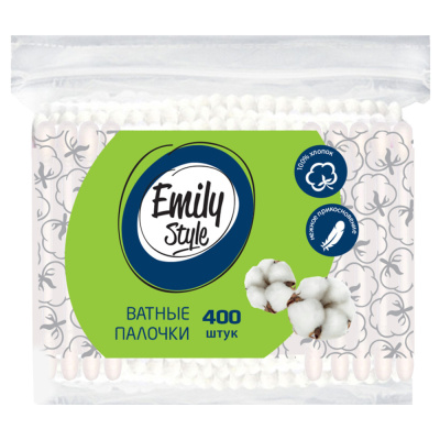 С0007219 Emily Style ватные палочки пакет 400шт с зиплоком(К