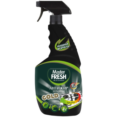 С0007414 Master FRESH АНТИЖИР спрей 750мл, формула GOLD, пенный триггер, сливерная упаковка