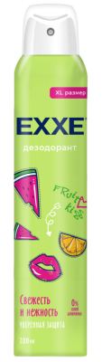 С0008022 EXXE Женский дезодорант Свежесть и нежность Fruit kiss, 200 мл (XL размер)