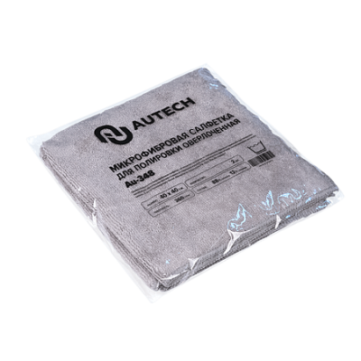 Au-348 Микрофибра салфетка 40*40 см, серая, 360 гр к-т 2 штуки