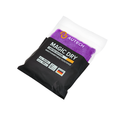 Au-249p MAGIC DRY Микрофибровое полотенце 50*80 см, фиолетовое, 600гр/м2 для сушки авто