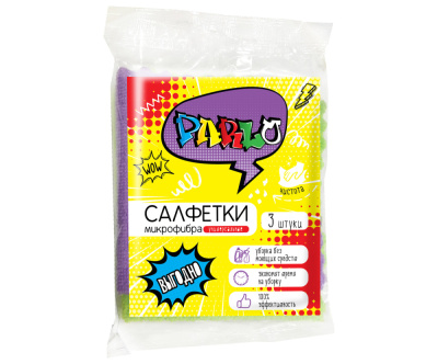 С0006432 PARLO Салфетки из микрофибры универсальные, 3шт