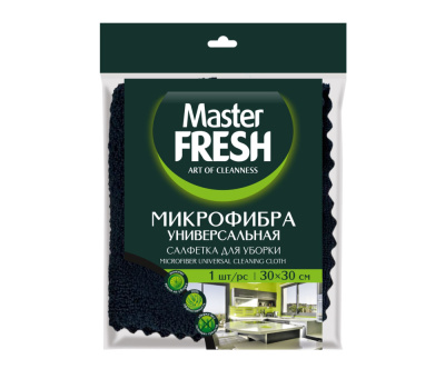 С0007795  Master FRESH МИКРОФИБРА универсальная для уборки салфетка, 1шт. (30*30см) ЧЕРНАЯ