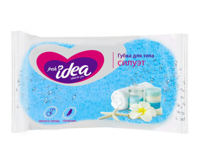 С0006292 Fresh idea  губка для тела СИЛУЭТ (КРУПНОПОРИСТЫЙ поролон, форма 
